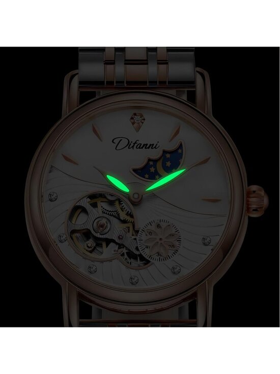 Women\'s Green Luxury Elegant Automatic Mechanical Stainless Steel Wrist Watch main image 5